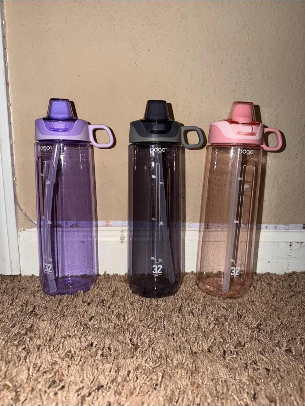 32oz Tritan Water Bottle (3) with Straw
